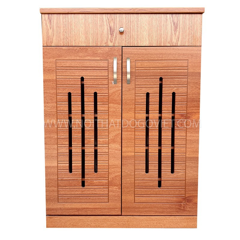 Tủ Giày Nhỏ Gỗ Công Nghiệp MDF Vân Xoan Đào 2 Cánh Đẹp Giá Rẻ