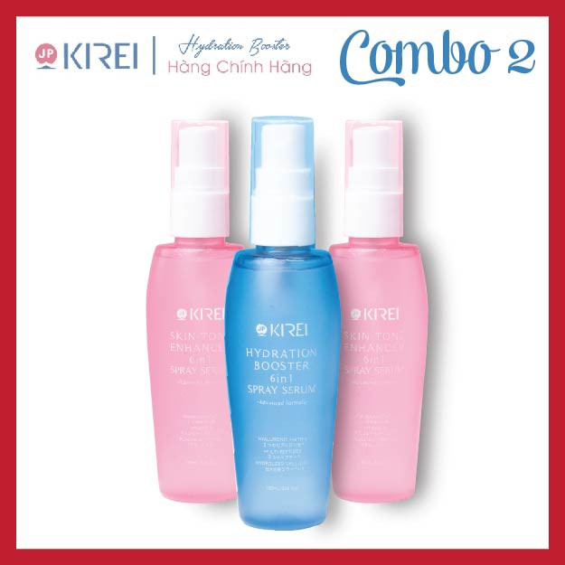 Combo Tiết kiệm 01 chai Tinh Chất Cấp Ẩm - 02 chai Dưỡng Trắng Dạng Xịt 6 trong 1 Kirei JP - 6in1 Spray Serum.