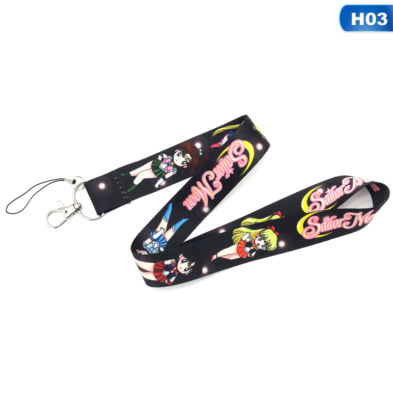 flowersqueen Dây Đeo Thẻ Gắn Móc Khóa Hình Thủy Thủ Mặt Trăng Xinh Xắn