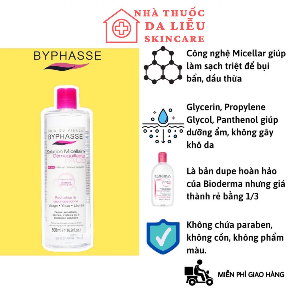 ✅✅ (HÀNG CHUẨN NỘI ĐỊA EU) Auth Tây Ban Nha] Nước Tẩy Trang Byphasse 500ml - Nuoc tay trang Byphase 500ml