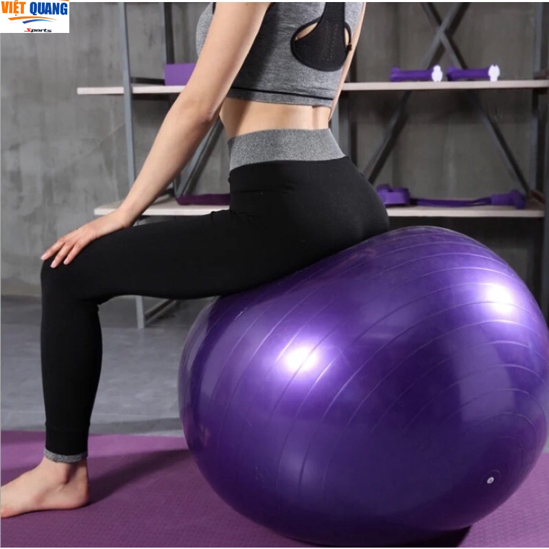 Bóng tập YOGA trơn dày cao cấp Yoga 65cm,75cm dày 2mm chống nổ