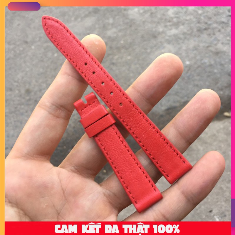 Dây Đồng Hồ Da Bò Màu Đỏ Dành Cho Nữ Nhiều Size