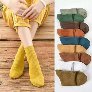 combo 5 đôi tất cổ cao nữ gân