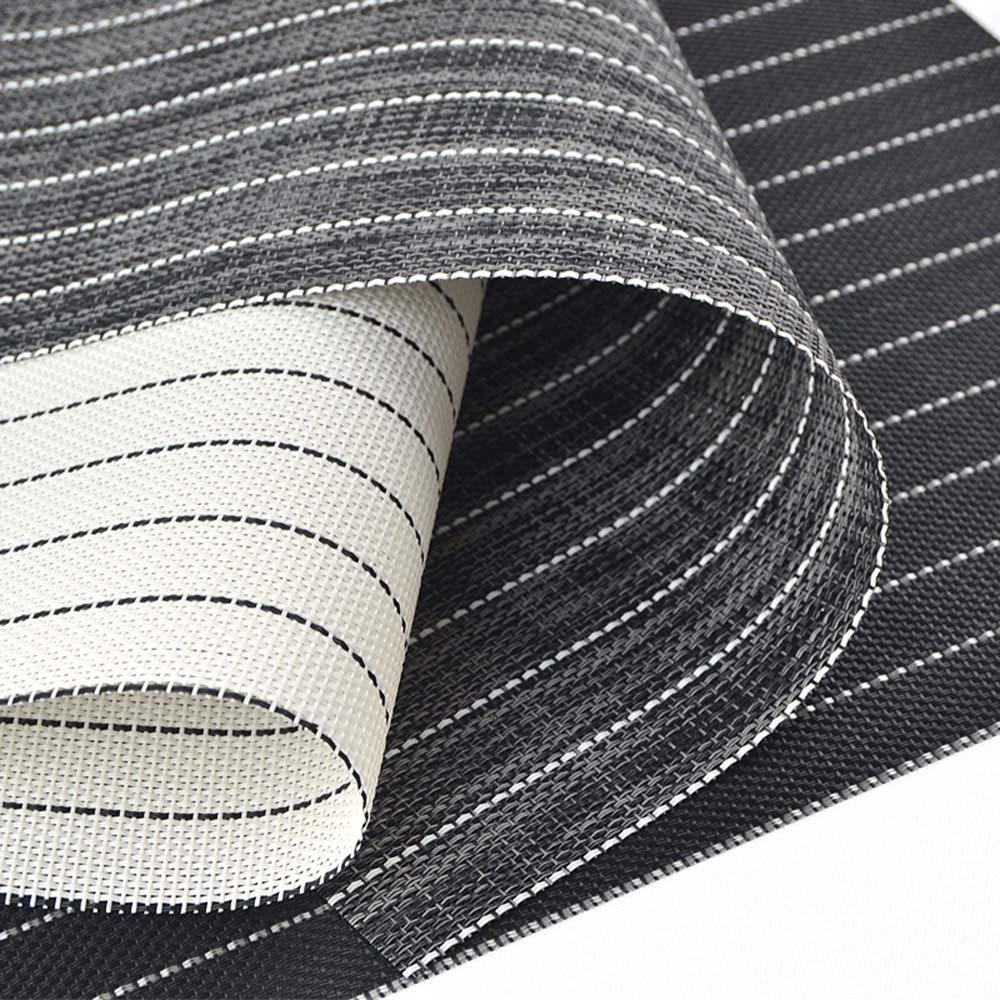 Bộ 2 / 4 / 6 Miếng Lót Bàn Ăn Bằng PVC Màu Đen Chống Trượt Tiện Dụng