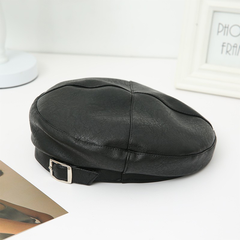 MŨ NỒI BERET TIỂU THƯ KHUY CHẤT LIỆU PU NHIỀU MÀU PHONG CÁCH HÀN QUỐC MÙA THU ĐÔNG MẪU MỚI 2021 MN13