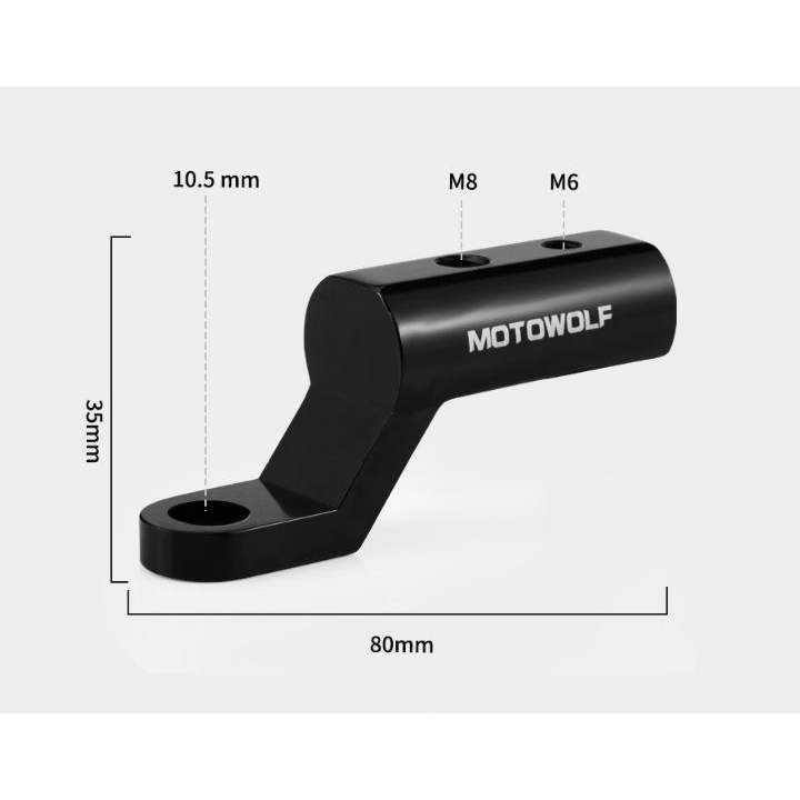 Pát nhôm mở rộng CNC gắn chân gương MOTOWOLF- Giá gắn chân gương CNC đa năng xe máy