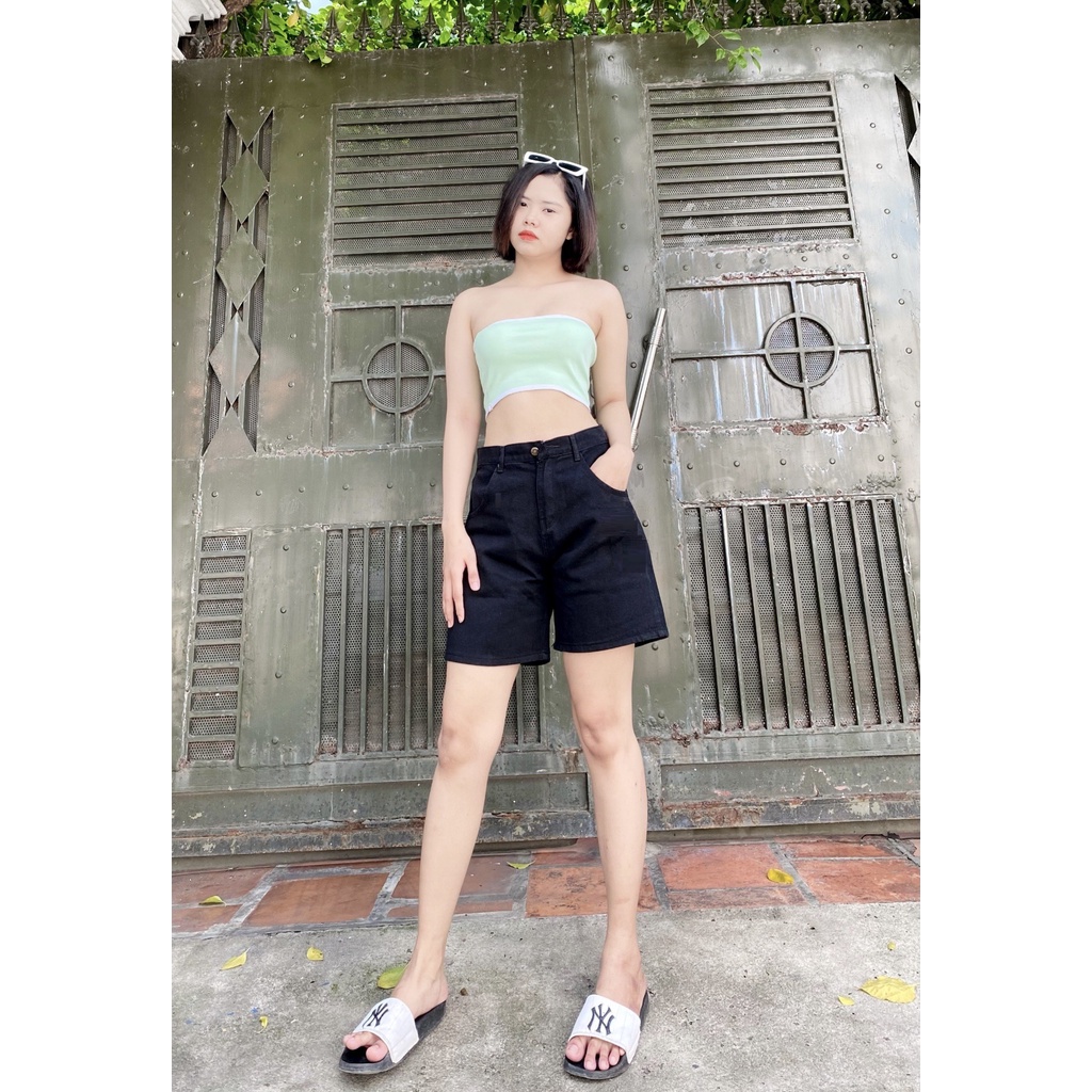 QUẦN SORT JEAN ỐNG RỘNG CẠP CAO SIÊU HOT