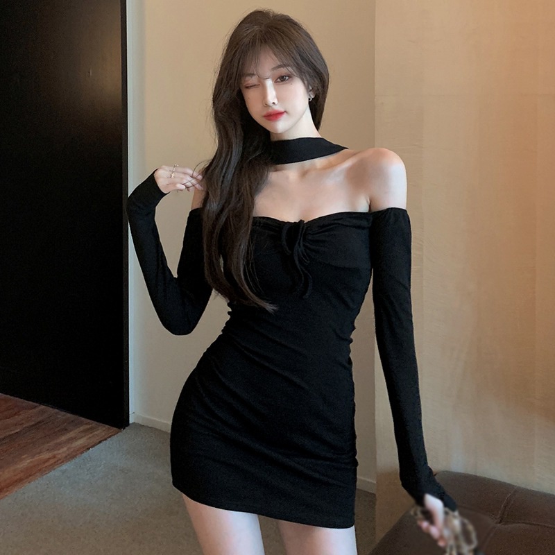 Váy body tay dài hở vai quyến rũ cho nữ