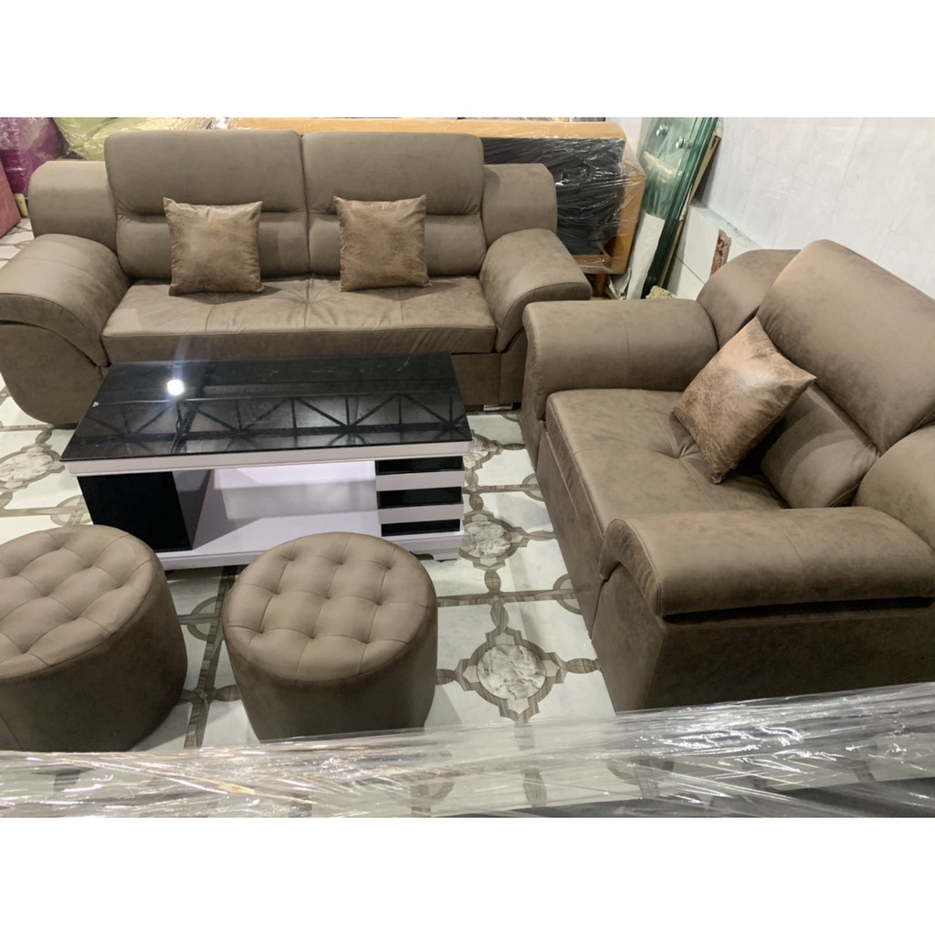 Bộ bàn ghế sofa phòng khách da nhung cao cấp