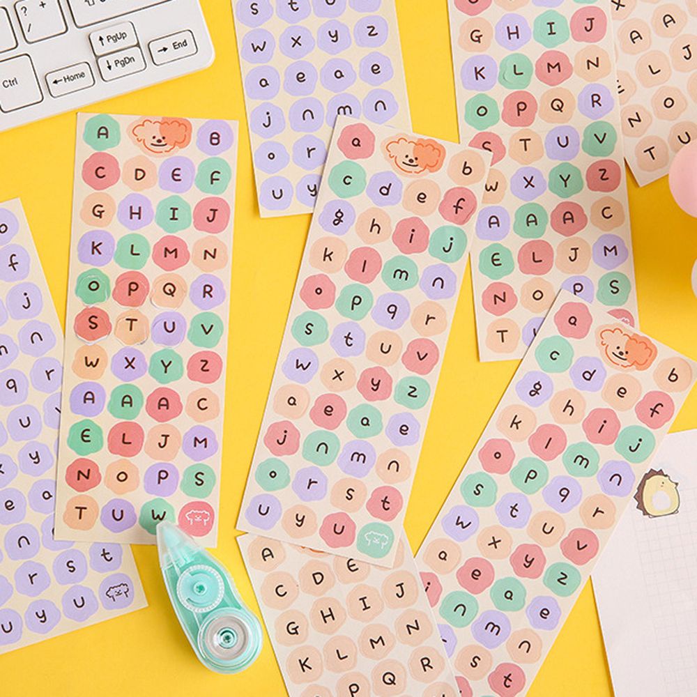 Miếng dán trang trí hình chữ cái tiếng anh hoạt hình phong cách hàn quốc diy