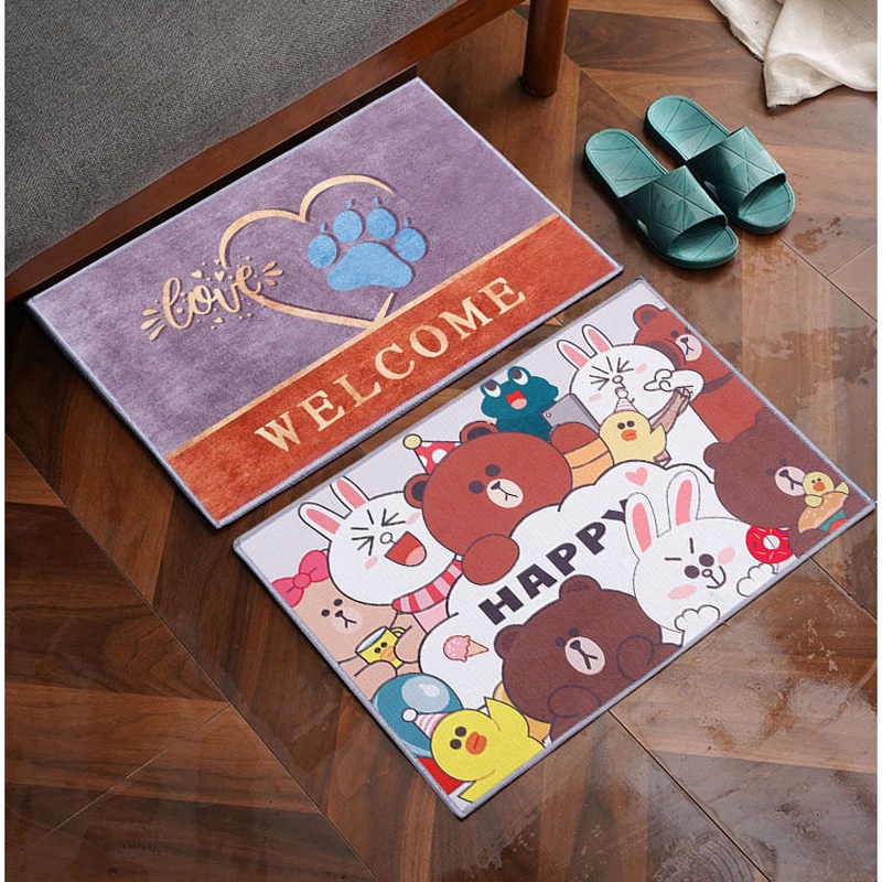 Thảm Lau Chân 40x60cm Chống Trơn Trượt, Thấm nước, Hình 3D, Thảm Chùi Chân Nhà Bếp, Nhà Tắm