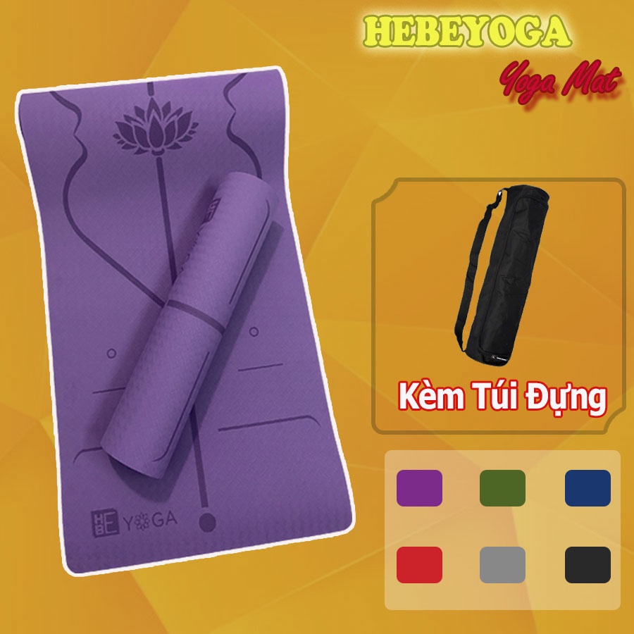 Thảm Tập Yoga Hebeyoga Zera Mat TPE 8mm 2 Lớp Cao Cấp Tặng Kèm Túi Và Dây