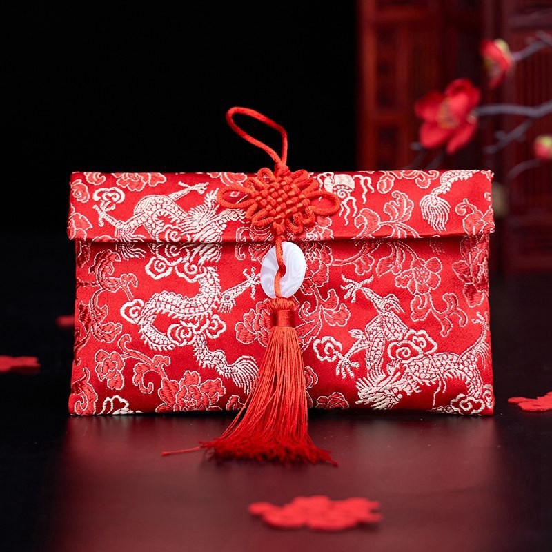 Bao Lì Xì Cưới Vải Gấm Cao Cấp 2021 Hình Rồng