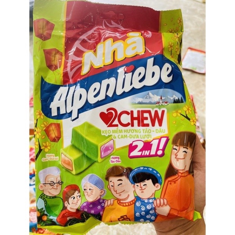 Kẹo Mềm Alpenliebe 2Chew Dâu & Nho Gói 25/65 Viên
