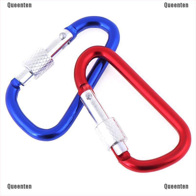 2 vòng móc leo núi hình chữ D bằng nhôm (màu sắc ngẫu nhiên)