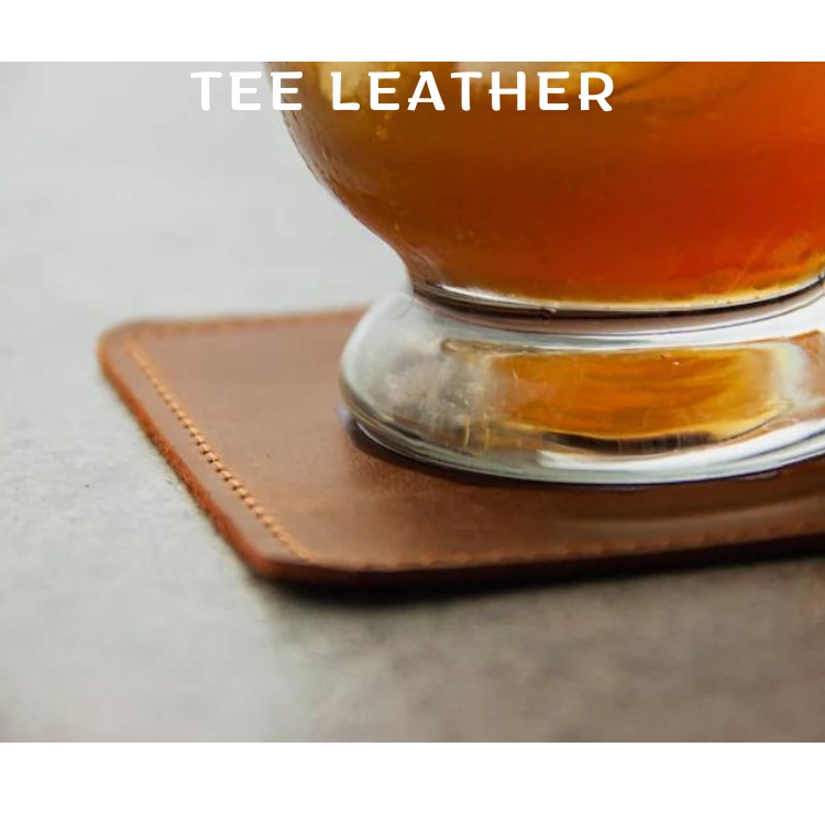 Miếng lót ly, đế lót cốc làm bằng DA THẬT, chống trơn cách nhiệt - TEE LEATHER