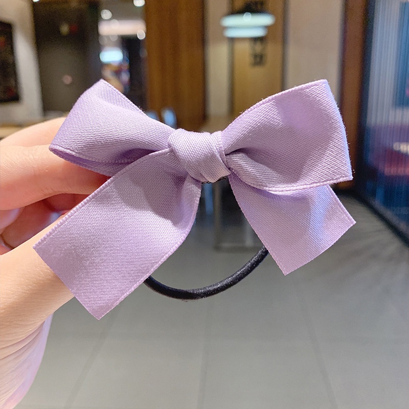 Dây Buộc Tóc Ruy Băng Thắt Nơ Bằng Vải Satin Mềm Phong Cách Hàn Quốc Cổ Điển Cho Nữ
