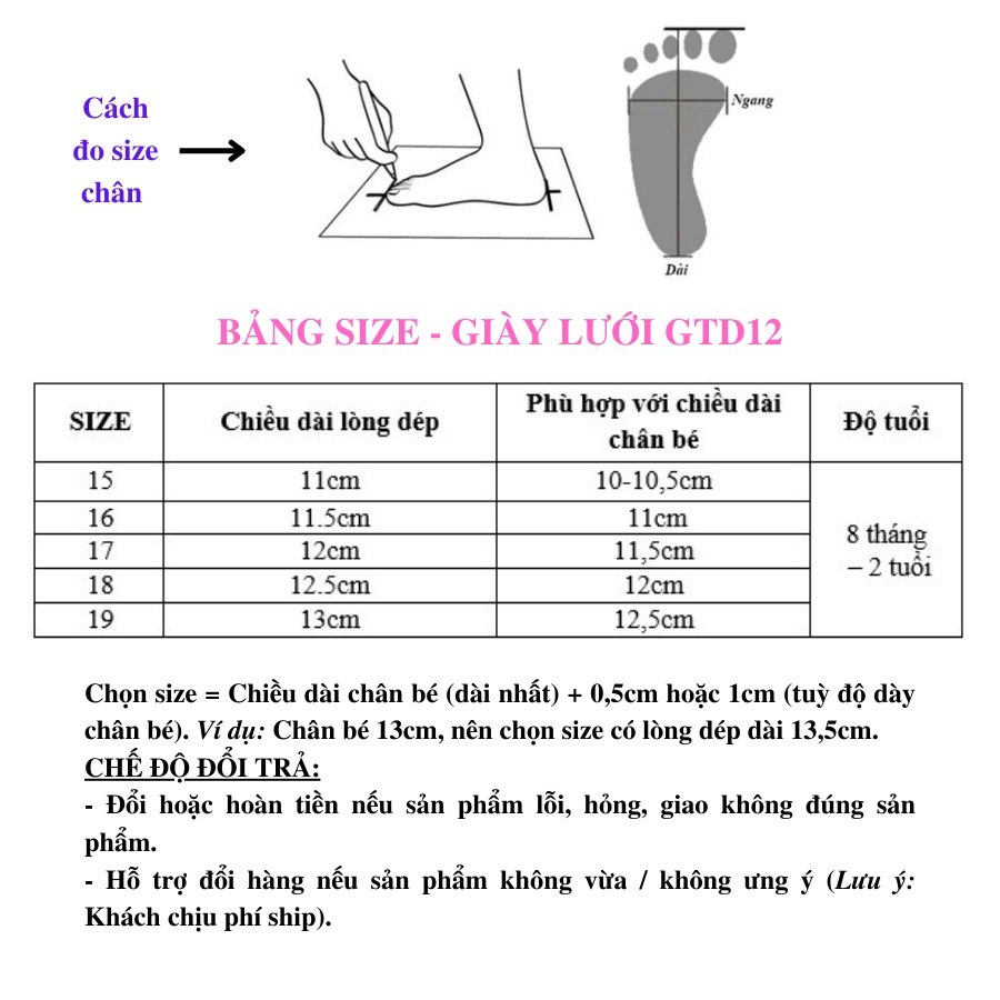 Giày tập đi cho bé trai bé gái gấu Bunny Store, giày thể thao dành cho bé sơ sinh từ 8 tháng đến 2 tuổi đế mềm GTD12