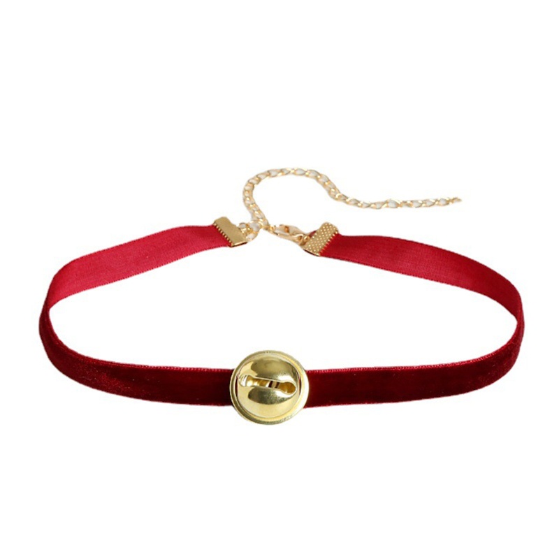 Vòng cổ choker vải ren 10MK đính chuông dễ thương cho nữ
