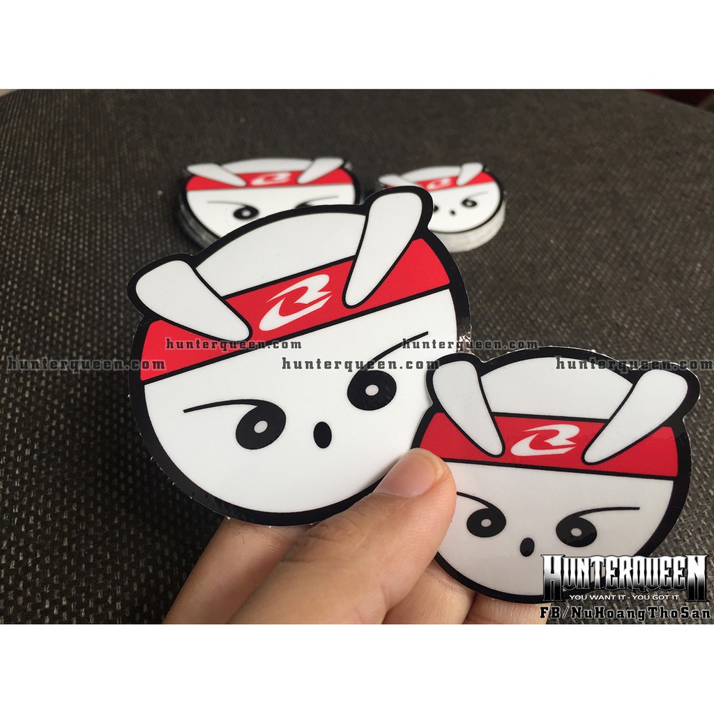 2 hình đầu thỏ VN Racing Boy. Decal logo dễ thương, sticker in theo yêu cầu. Hình dán xe máy, điện thoại