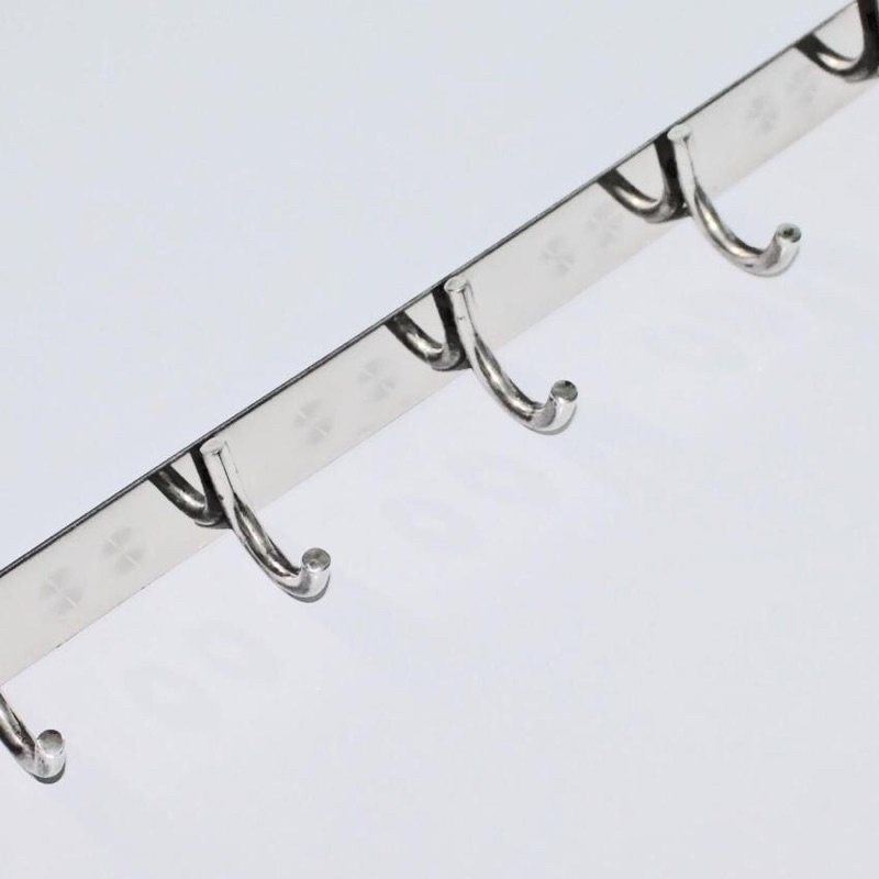Móc treo quần áo nhà tắm 7 móc inox kèm vít
