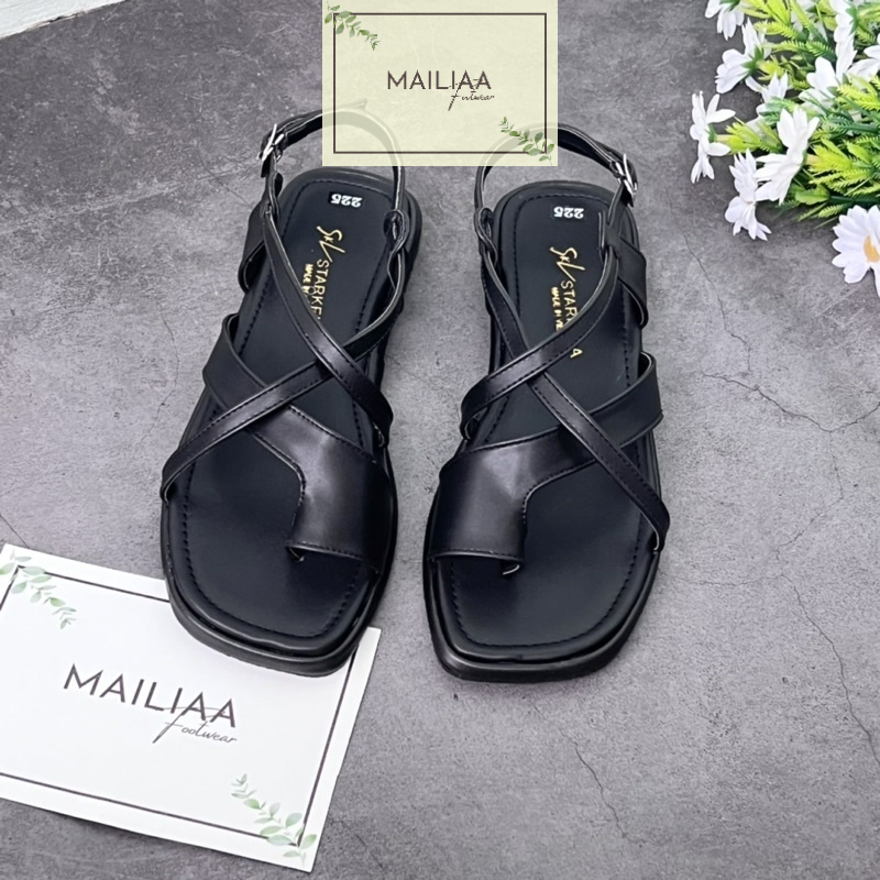 Sandal học sinh MAILIAA xỏ ngón quai chéo đế cao su đi êm