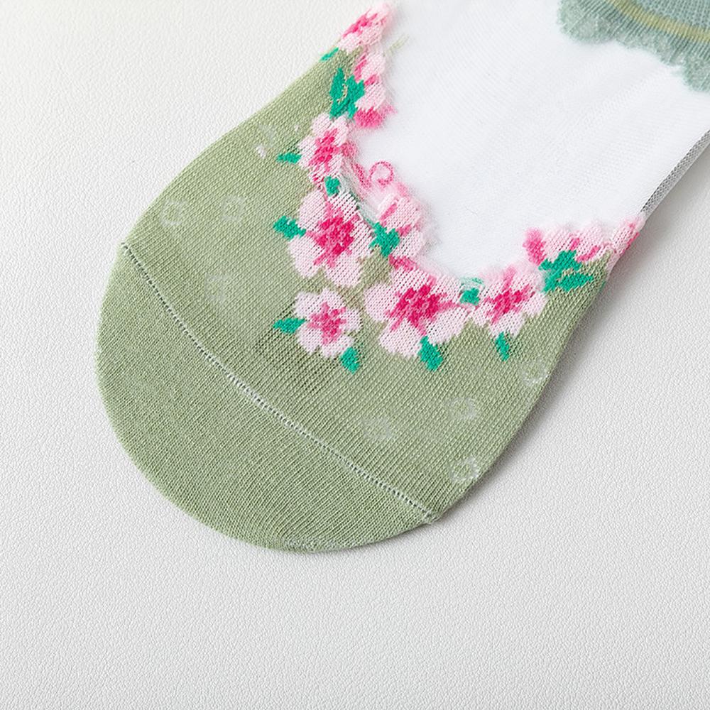 SOMEDAYZL Vớ Cotton Trong Suốt Phối Hoa Dễ Thương Thoải Mái Cho Bé Gái