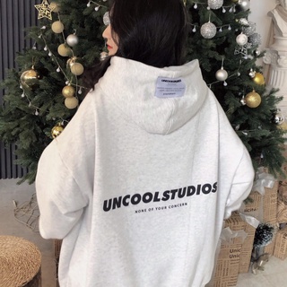 (Có clip) Áo hoodie nỉ bông DEUNCOOL BASIC ver 1.0 - Màu Grey Light - 100% cotton mềm mịn cho nam nữ - ẢNH THẬT