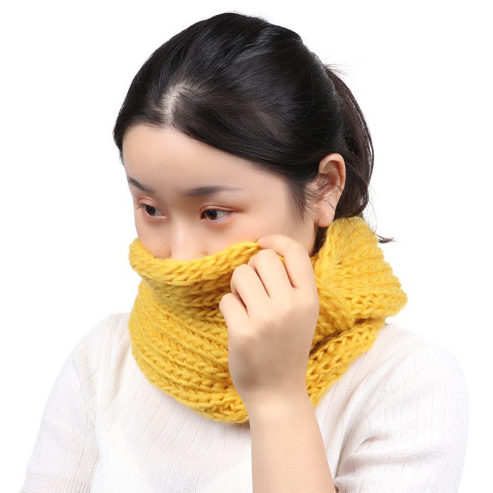Khăn Choàng Cổ Bằng Len Dệt Kim Hình Tròn Giữ Ấm Mùa Thu Đông