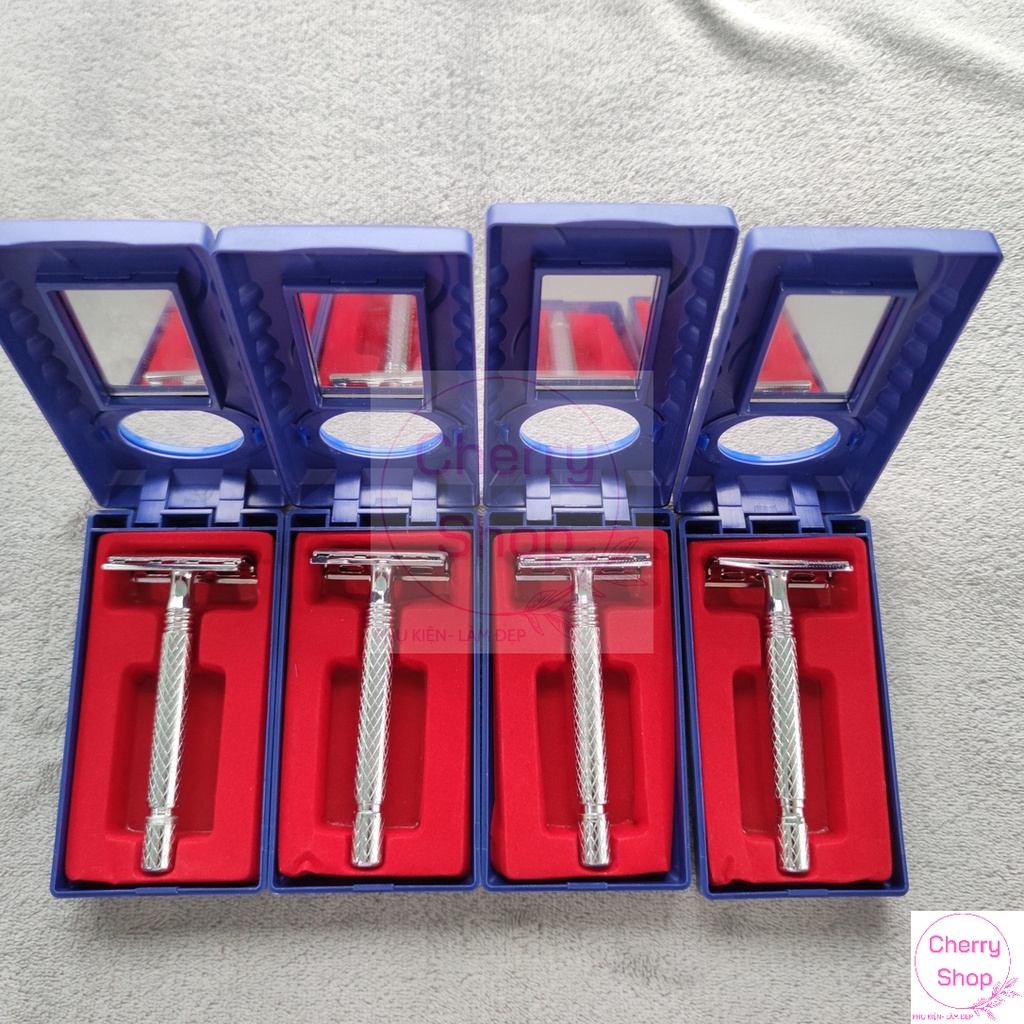 Hộp Bàn Cạo Râu Inox Không Gỉ Dụng Cụ Cạo Râu Lưỡi Lam Cổ Điển Đẹp Sang Trọng Sạch Mịn Màng