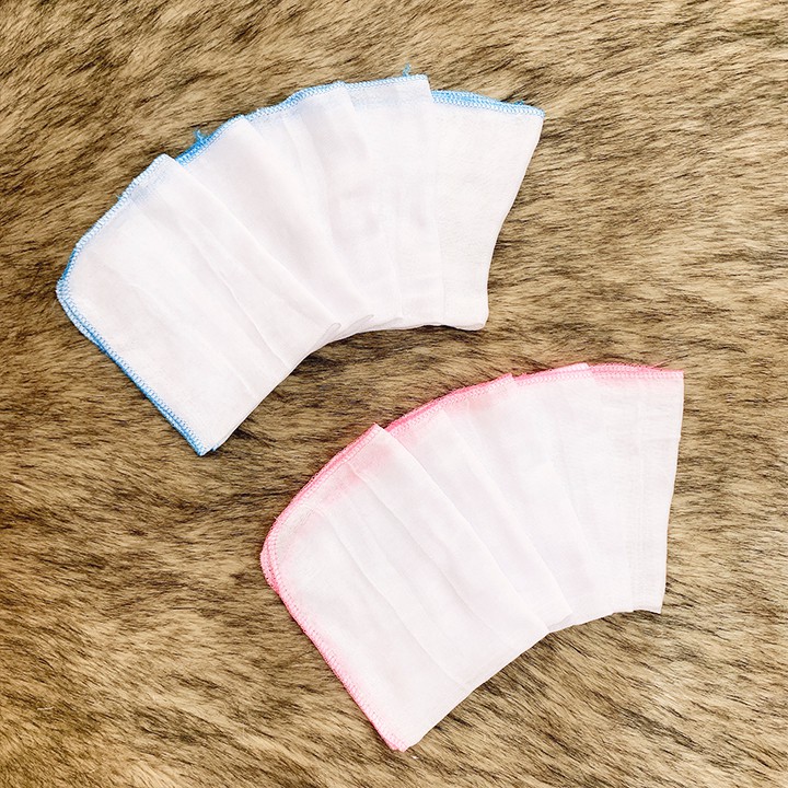 Khăn sữa cho bé Kiba siêu mềm siêu thấm 2 lớp, 3 lớp, 4 lớp kích thước 25x25cm – Set 10 khăn tiện lợi Baby-S – SKH005