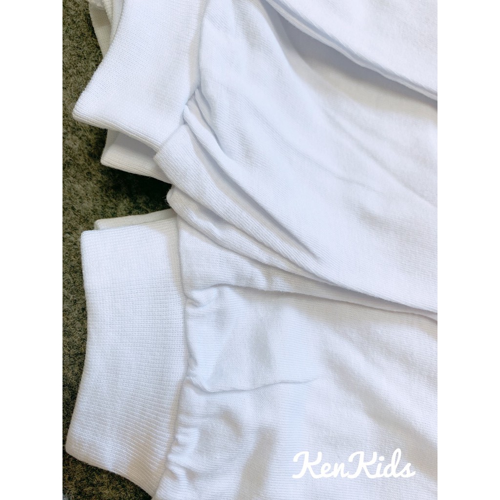 COMBO 5 Quần dài trắng bo gấu thun cotton 100% cho bé