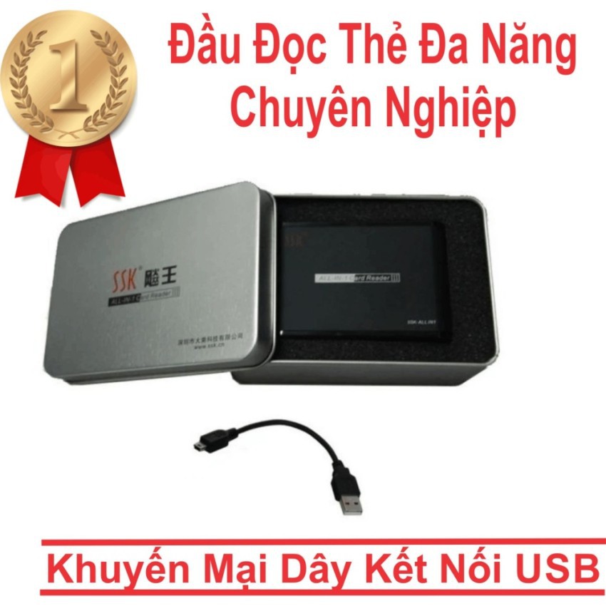 [Mã ELFLASH1 hoàn 10K xu đơn 20K] Đầu đọc thẻ đa năng SSK (hộp sắt) | BigBuy360 - bigbuy360.vn