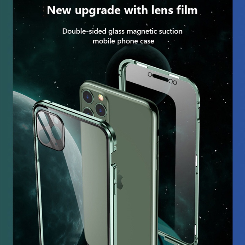 Ốp điện thoại từ tính bảo vệ ống kính thích hợp cho IPhone X XR XS Max 11 12 Pro Max Mini
