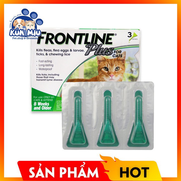 1 tuýp nhỏ gáy trị ve rận cho mèo Frontline Plus 0.5ml