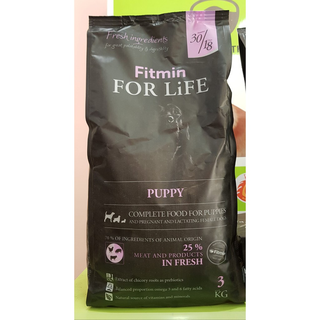 Hạt thịt tươi Fitmin for life Puppy gói 3kg