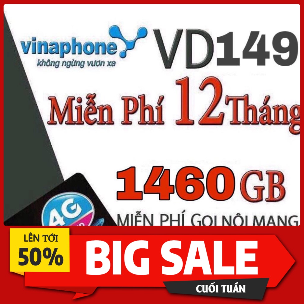 SIÊU GIẢM GIÁ SIM 4G VINA VD149 KM 4GB/NGÀY VÀ VD89 KM 2GB/NGÀY XÀI TRỌN GÓI 1 NĂM KHÔNG TỐN PHÍ DUY TRÌ ....