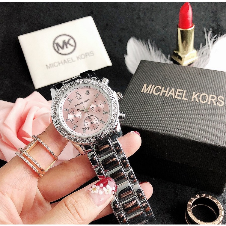 Mk Đồng Hồ Đeo Tay Dây Thép Thiết Kế Đơn Giản Tinh Tế Thời Trang Cho Nữ
