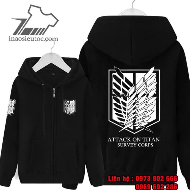 SALE- [SIÊU RẺ] Áo khoác áo Hoodie in hình attack on Titan đẹp giá rẻ chất lượng | WebRaoVat - webraovat.net.vn