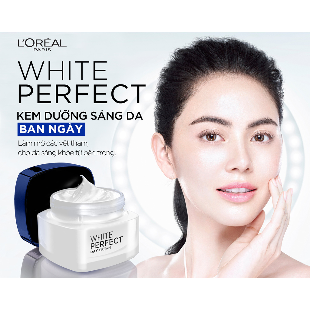 Kem dưỡng trắng da vitamin L’Oreal Paris White Perfect ban ngày SPF17 PA++ 50ml - Pháp Chính Hãng