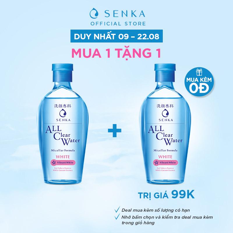 [B1G1] Nước tẩy trang dưỡng trắng Senka All Clear Water Micellar Formula White 230ml