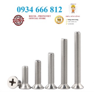Set 50 cái M4 vít pake đầu bằng thân bulong inox304 M4