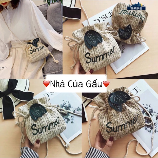 Túi cói dây rút Summer