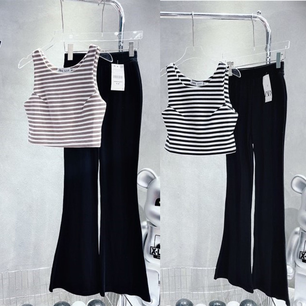 Quần ống loe nữ lưng cao vải thun cotton co dãn form chuẩn hack dáng, Quần legging nữ ống loe màu đen Geleva LEG429