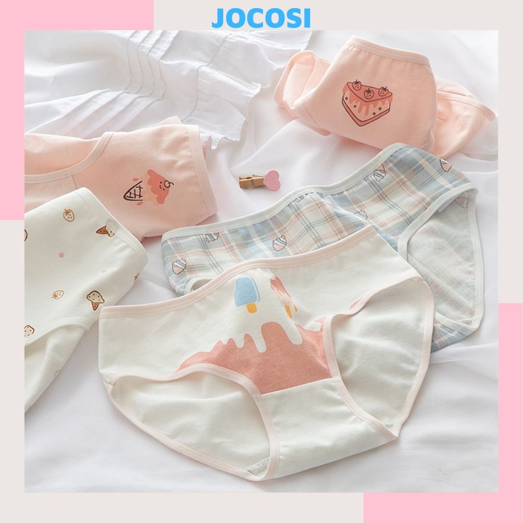 Quần lót nữ cotton cao cấp tôn dáng kháng khuẩn khử mùi, Quần chíp nữ họa tiết dễ thương quyến rũ JOCOSI L211
