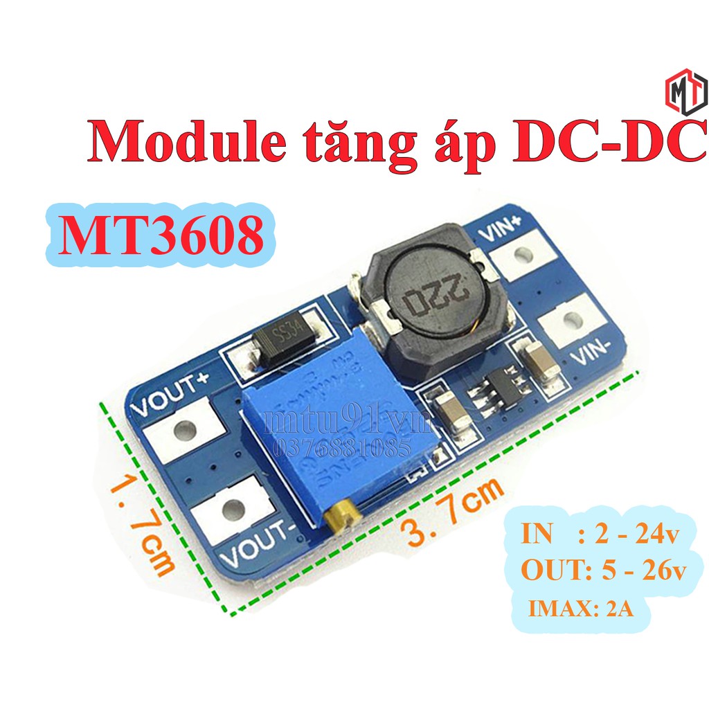 Mạch nguồn tăng áp DC MT3608 2A