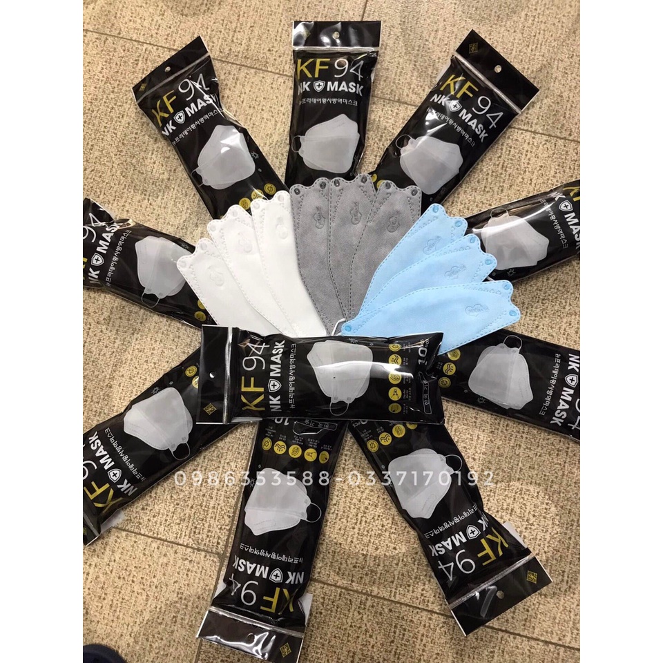 COMBO 50 cái Khẩu trang 4D KF94 Nam Khánh Mask - Khẩu trang KF94 Nam Khánh - Đủ màu - Trắng , Đen , Xanh , Xám
