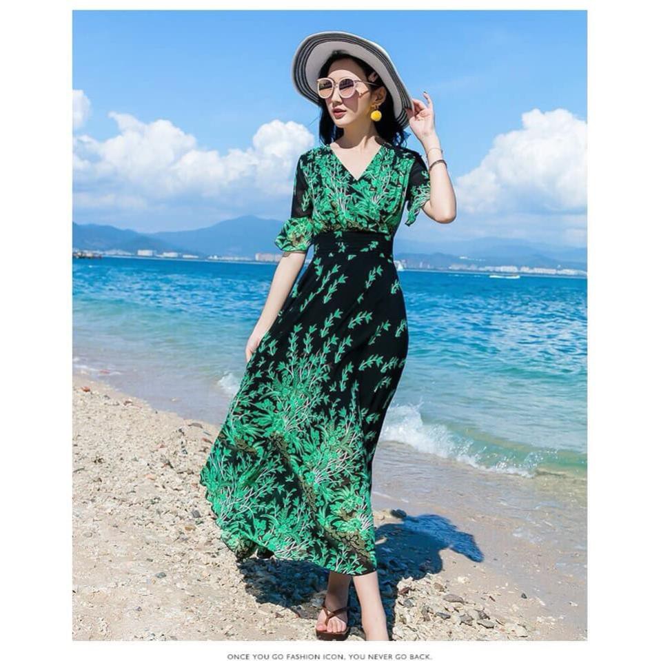 Đầm Maxi Hoa Nhí Dáng Dài Thướt Tha Cao Cấp - Váy Đi Biển Voan Lụa 2 Lớp Đẹp Quảng Châu Loại 1 | BigBuy360 - bigbuy360.vn