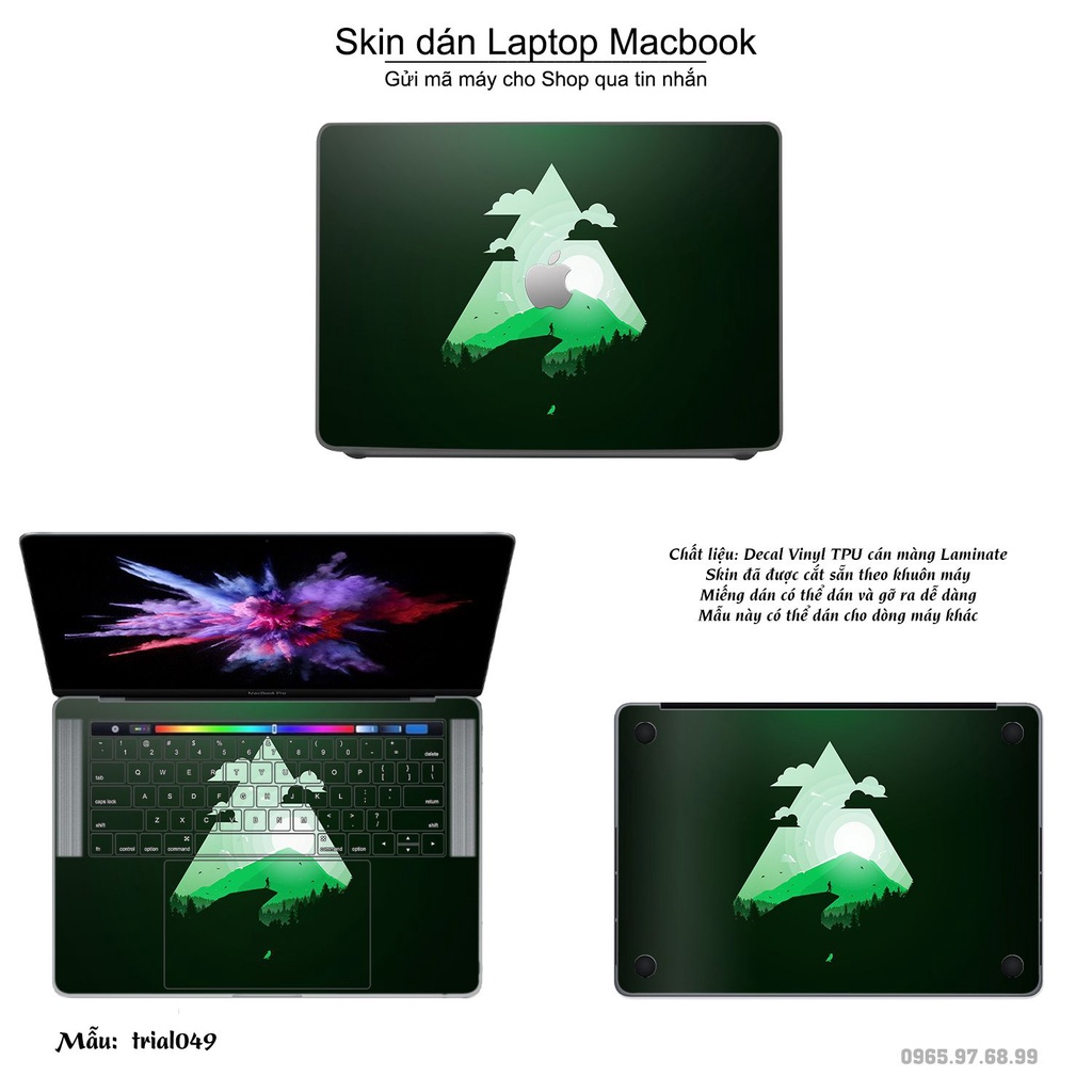 Skin dán Macbook mẫu Đa giác (đã cắt sẵn, inbox mã máy cho shop)