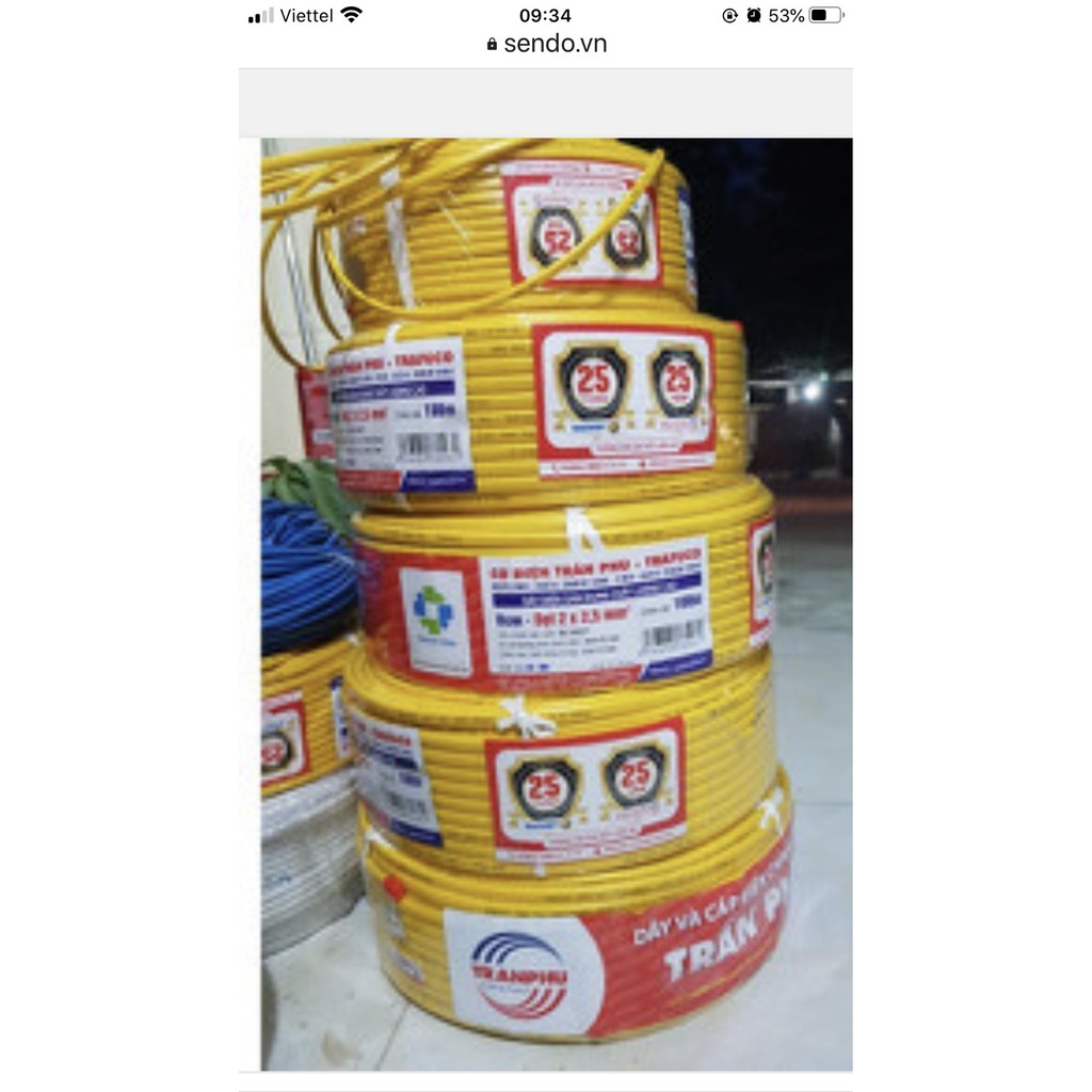 Dây điện Trần Phú đôi 2x4 2x6mm